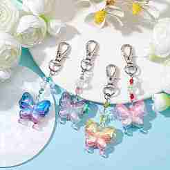 4 pz decorazioni acriliche con pendenti a farfalla&nbsp;HJEW-JM01595