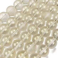 Brins de perles de verre transparent dépoli&nbsp;GLAA-P065-10mm-01