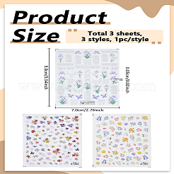 3 feuille de 3 styles d'autocollants pour nail art pour animaux de compagnie&nbsp;MRMJ-LP0002-87