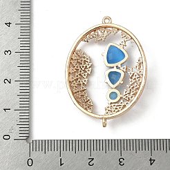 Messing Micro Pave klare Zirkonia und ovale Glas-Verbindungsanhänger&nbsp;KK-I276-31G-B