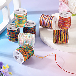 8 rouleau de cordon métallique en nylon teinté en segments de 8 couleurs&nbsp;NWIR-TA0001-28B