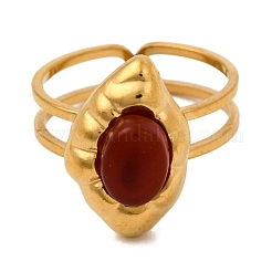 Ovale Fingerringe aus natürlichem Karneol&nbsp;RJEW-Q822-18G-02
