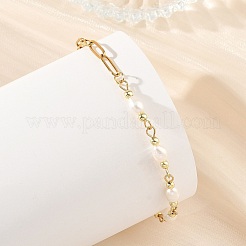 Braccialetti con catena a perline di riso e perle naturali&nbsp;BJEW-JB14234-01