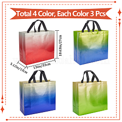 12 sac cadeau pliable réutilisable non tissé 4 couleurs avec poignée&nbsp;ABAG-GF0001-29A