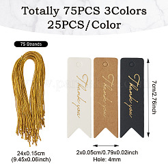 75 stücke 3 farben karton papier geschenkanhänger&nbsp;CDIS-TA0001-16