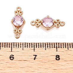 Ciondoli per connettori in vetro sfaccettato con pavé in ottone&nbsp;FIND-T070-03F
