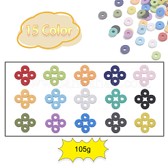 105g 15 Farben handgemachte Polymertonperlen&nbsp;CLAY-YW0001-43