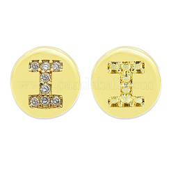 Perle di zirconi cubici trasparenti in micro pavè di ottone&nbsp;KK-T030-LA843-IX3
