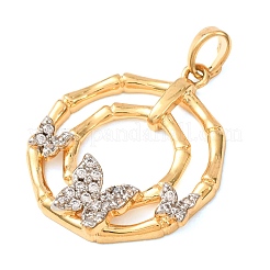 Pendentifs en laiton zircon cubique transparent&nbsp;CU-CBAD515-01G