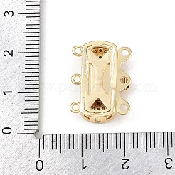 Chiusure a scatola con micro pavé di zirconi chiari in ottone&nbsp;KK-L255-02G-03