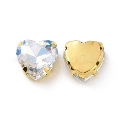 Coeur coudre sur strass&nbsp;DIY-E062-04G-02