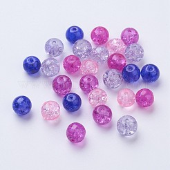 Peinture cuite perles de verre craquelées&nbsp;DGLA-X0006-8mm-02