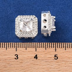 Messing Micro Pave klare Zirkonia Perlen&nbsp;KK-S389-29S