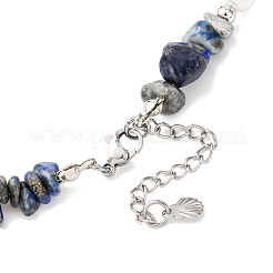 Conjuntos de pulseras y collares con cuentas de lapislázuli natural&nbsp;SJEW-JS01357-02