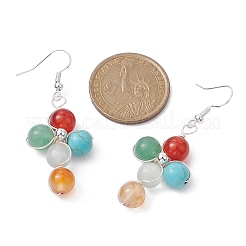 Set di gioielli con croce con pietre preziose naturali e sintetiche&nbsp;SJEW-JS01284-02