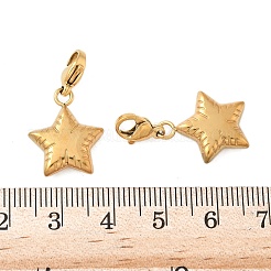 Pendenti decorati in acciaio inossidabile 304 a forma di stella&nbsp;STAS-K306-11G