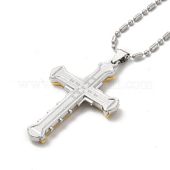 Collana pandant croce in lega con catene a maglie&nbsp;NJEW-K245-003G