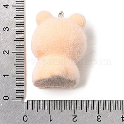 Pendentifs en résine opaque floqués&nbsp;RESI-G128-01E