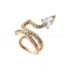 Orecchini a polsino in ottone con zirconi cubici trasparenti&nbsp;EJEW-Q025-02G