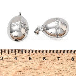 Pendenti in zirconi cubici trasparenti in micro pavè di ottone&nbsp;CU-CBA5585-01P