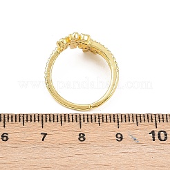 Anelli per polsini da donna in ottone con micro pavé di zirconi cubici&nbsp;RJEW-Z113-42G