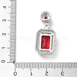 Ciondoli in ottone con micro pavé di zirconi rossi&nbsp;KK-A299-19P