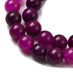 Gefärbt natürlichen weißen Jade Perlen Stränge&nbsp;G-M402-C03-30