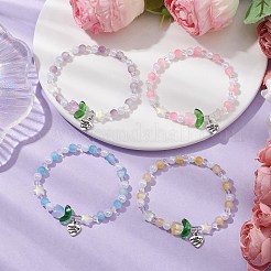 Bracelets extensibles en perles de jade&nbsp;BJEW-JB10684