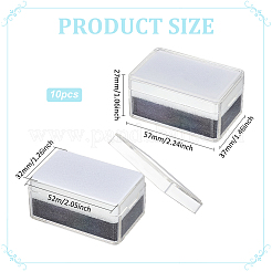 Rechteckige Aufbewahrungsboxen aus PS-Kunststoff für lose Diamantedelsteine&nbsp;CON-WH0095-140C-03