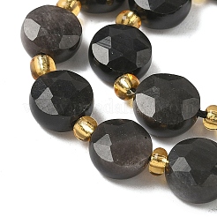 Natürliche silberglänzende Obsidian-Perlenstränge&nbsp;G-G271-C08-10mm