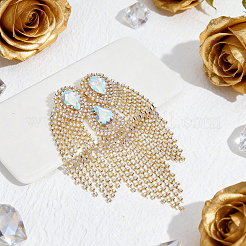Charreteras de hierro con remaches de borlas de rhinestone&nbsp;AJEW-WH0481-527B