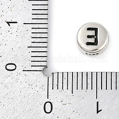 925 perle ronde plate en argent sterling avec lettres&nbsp;LS-STER-G044-01AS-E