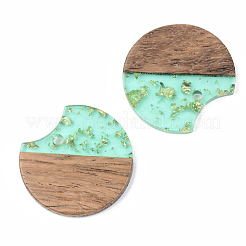 Pendentifs en résine transparente et bois de noyer&nbsp;RESI-S389-038A-B02