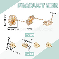 10 pieza de fornituras de aretes de latón&nbsp;KK-UN0006-21