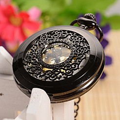 Ouvrable plat alliage ronde montre de poche pendentif&nbsp;X-WACH-L024-27