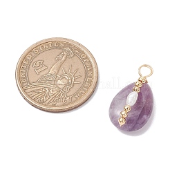 5 Stück natürlicher Amethyst mit Kupferdraht umwickelt&nbsp;PALLOY-JF03645