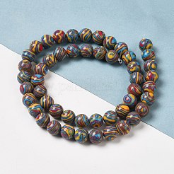 Brins de perles teintes en malachite synthétique&nbsp;G-P507-02A-06