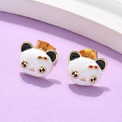 Pendientes de latón esmaltado para mujer&nbsp;LS-EJEW-U049-02A-G