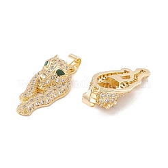 Pendenti in zirconi cubici verdi in micro pavè di ottone&nbsp;KK-E005-36G