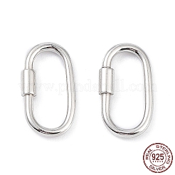 925 fermoir mousqueton de verrouillage en argent sterling plaqué rhodium anti-ternissement&nbsp;STER-K173-20P
