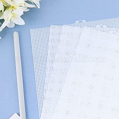 4 Blatt rechteckige Kunststoffnetz-Canvasblätter&nbsp;DIY-CP0012-72A