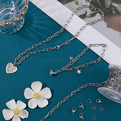 Kit fai da te per realizzare collane/braccialetti con catene a forma di graffetta in acciaio inossidabile 304&nbsp;DIY-SC0029-31