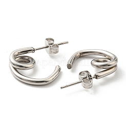 Anlaufgeschützte Knotenohrstecker aus 304 Edelstahl für Damen&nbsp;EJEW-F319-02P