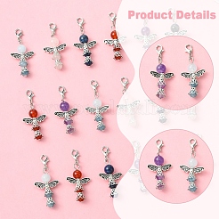 20 pz 5 stili angelo corniola naturale e quarzo rosa e quarzo e lapislazzuli e ametista ciondolo decorazioni&nbsp;HJEW-FS00014