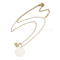 Collane con ciondolo a forma di animale marino in ottone con zirconi cubici per le donne&nbsp;NJEW-B118-03G-05