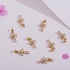 Ciondolo in ottone con micro pavé di zirconi chiari da 5 pezzo&nbsp;ZIRC-SZ0002-16
