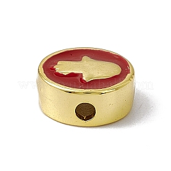 Emaille-Perlen aus echtem 18 Karat vergoldetem Messing&nbsp;KK-F814-05G-02