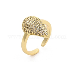 Bagues ouvertes en laiton plaqué or avec micro pavé de zircones cubiques transparentes pour femmes&nbsp;RJEW-M028-101G