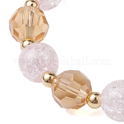 Braccialetti elasticizzati con perline acriliche craquelé e finti cristalli austriaci rotondi da 10 mm&nbsp;BJEW-JB10556-03