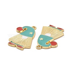 Pendentifs en émail d'alliage de placage de support de thème de noël&nbsp;PALLOY-O109-33LG